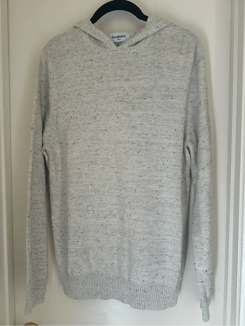 Goodfellow & Co Light Gray Speckled Crewneck Hoodie Sweater